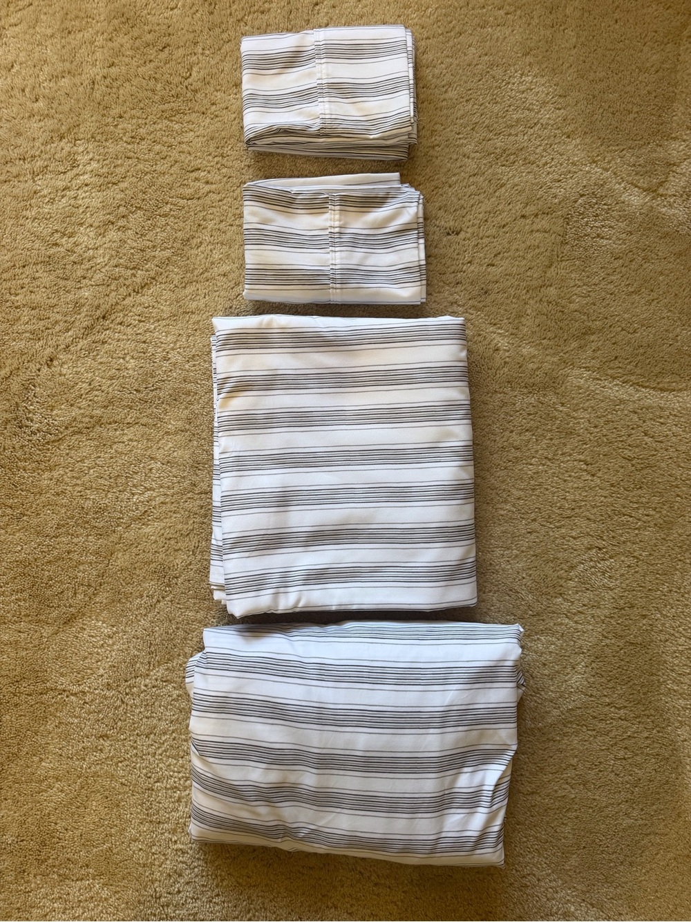 UGG White Sheet Set with Gray & Black Stripes